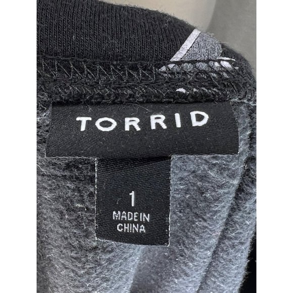 Torrid fleece women’s size 1-(14–16) black with gray pink gold lightning bolts d - Picture 11 of 14